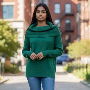 Old Navy Emerald Green Cowl Neck Sweater